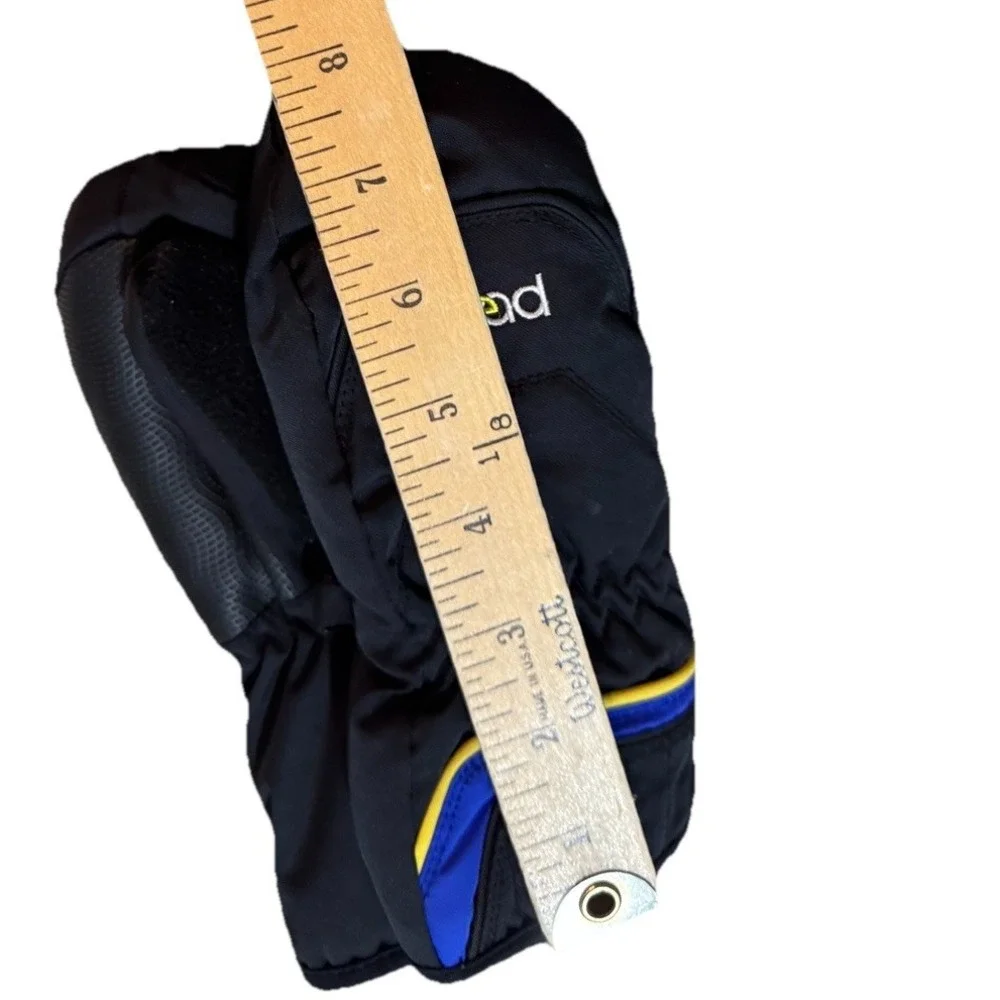 Head KIDS YOUTH Winter Ski Gloves Black Zippered Sides Very‎ Soft Lining XS